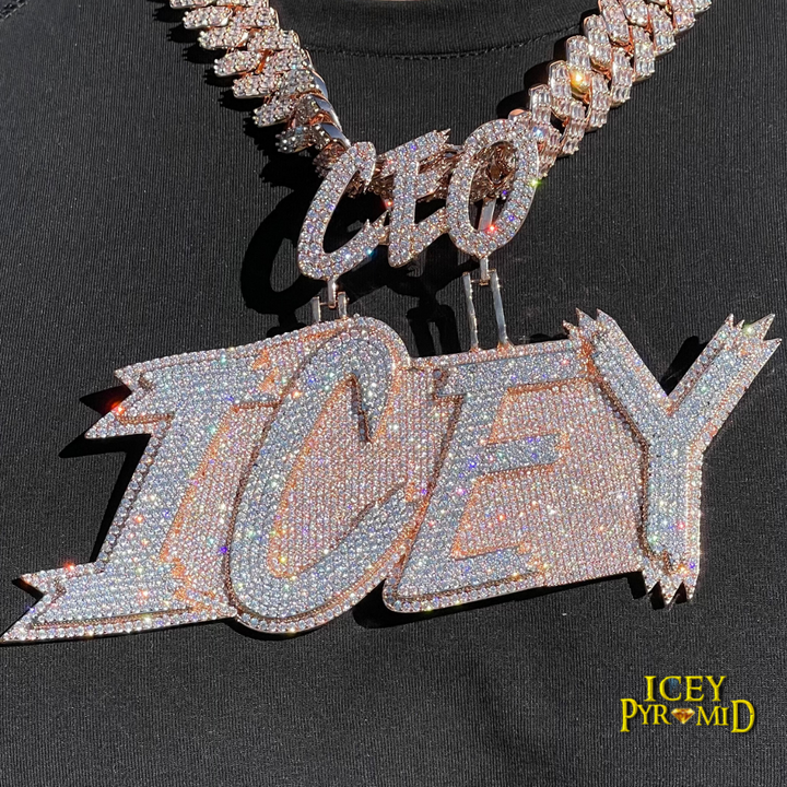 CEO Bail with Your Name Iced Out Personalized Custom Name Necklace Pendant