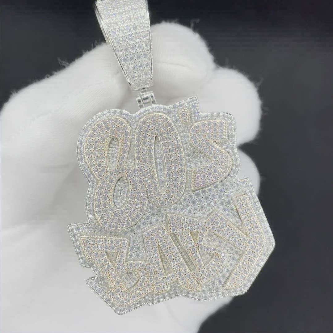 80's BABY Two Tone Iced Out Letter Diamond Pendant
