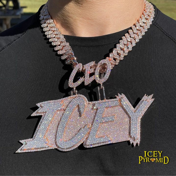 CEO Bail with Your Name Iced Out Personalized Custom Name Necklace Pendant
