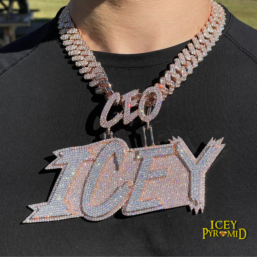 CEO Bail with Your Name Iced Out Personalized Custom Name Necklace Pendant