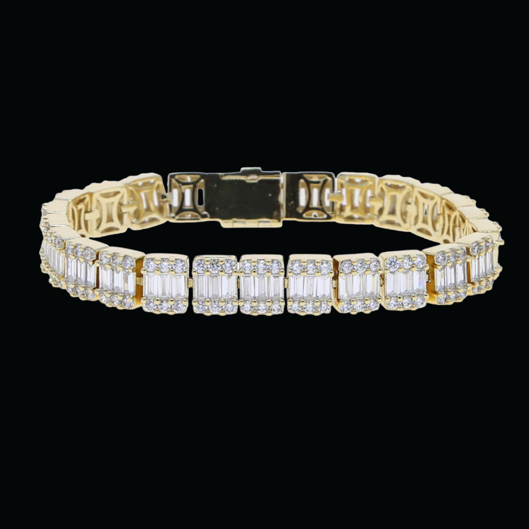 8MM Square Charm Iced Out Diamond Bracelet