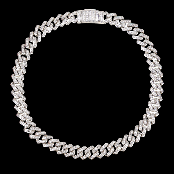 11MM Fully Baguette Link Iced Out Diamond Necklace Chain