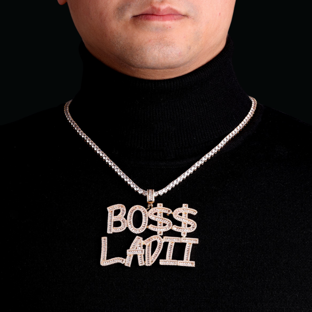 Custom Name Necklace Baguette Design Personalized Pendant