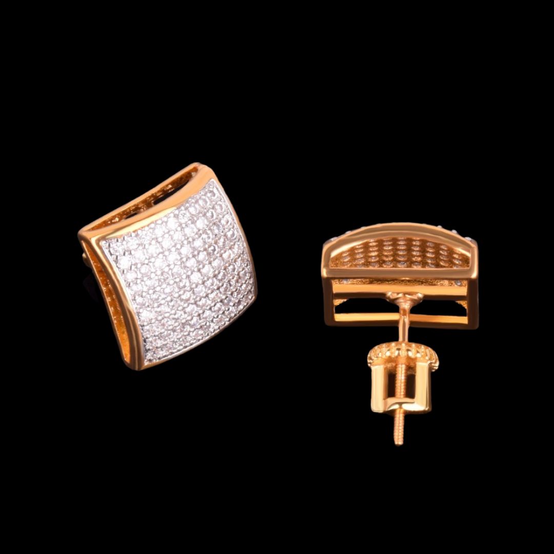 12MM Umbrella Iced Out Stud Earrings
