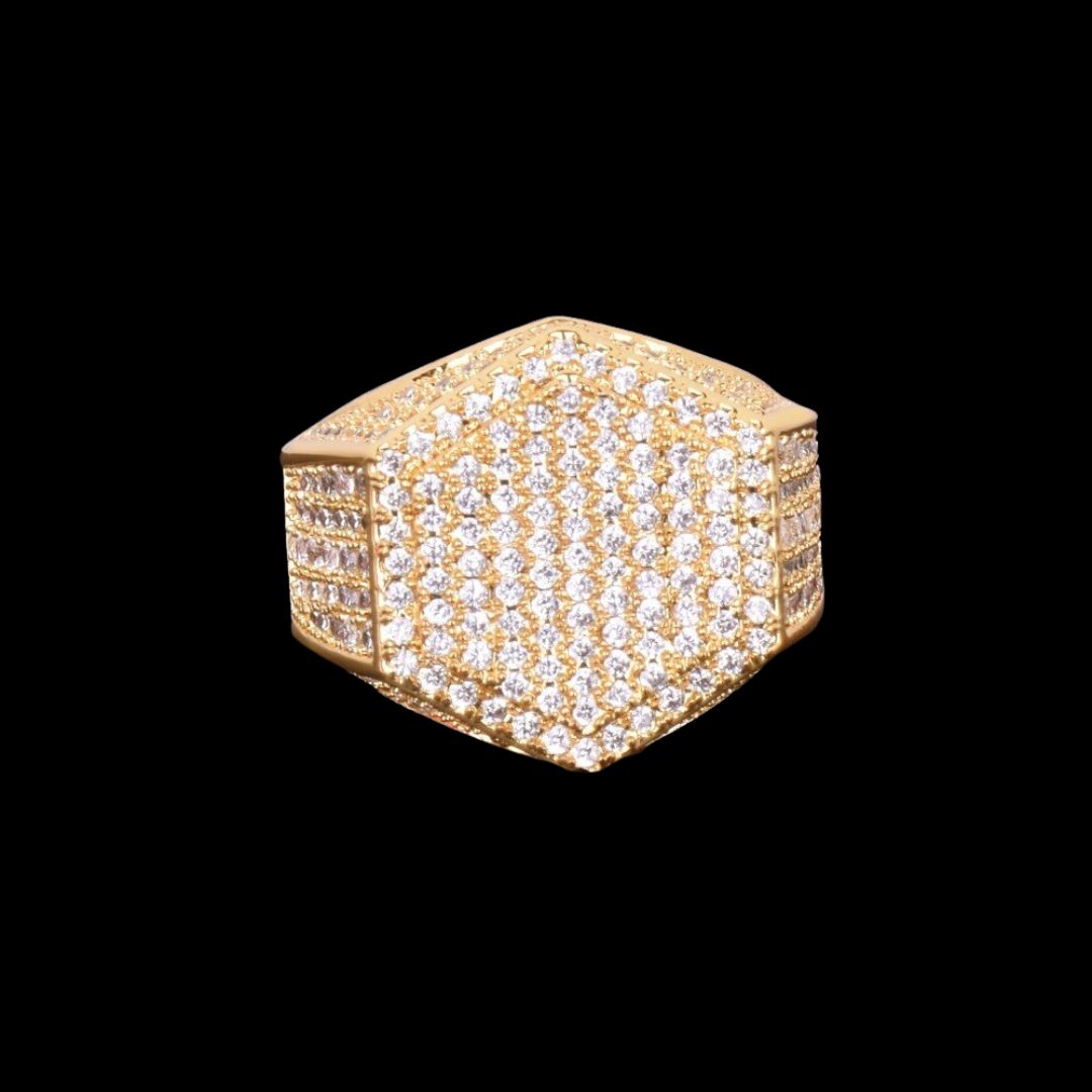 Hexagon Iced Out Ring