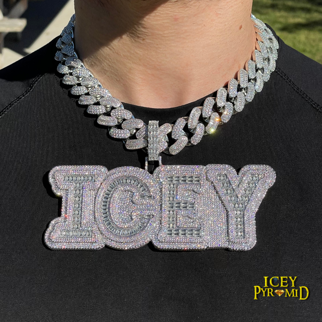 Drip Hard Style Iced Out Customized 24K Real Gold Style Name Pendant