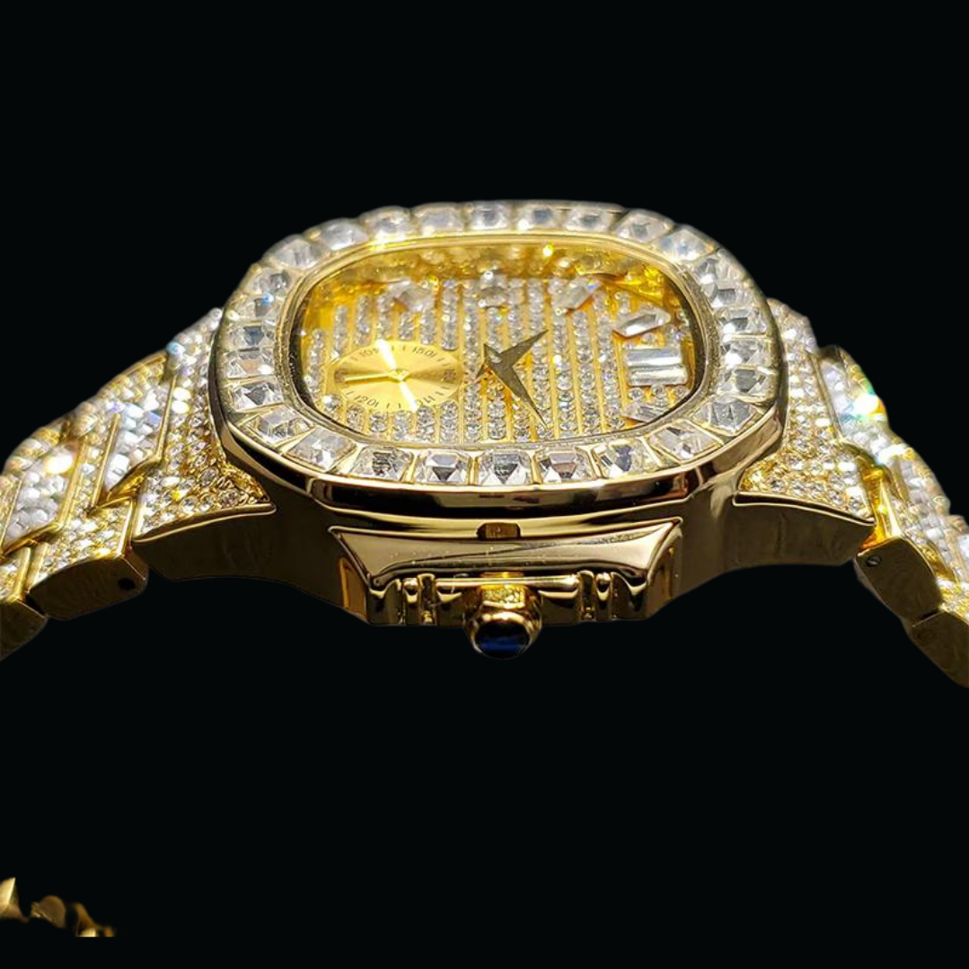 Men's Iced Out Diamond Body Luxury Design Detailed Watch