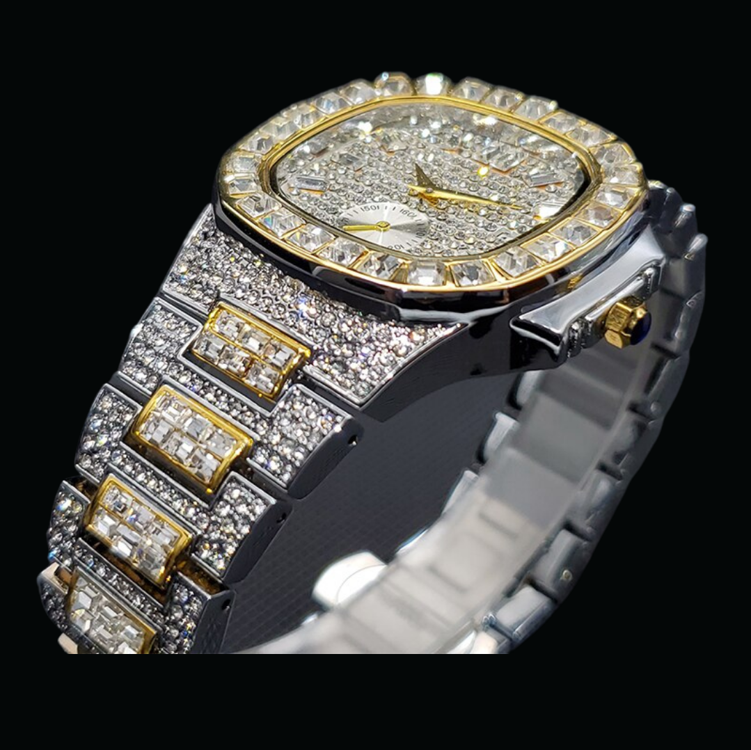 Luxury Date Special Minute Hand Iced Out Diamond Watch