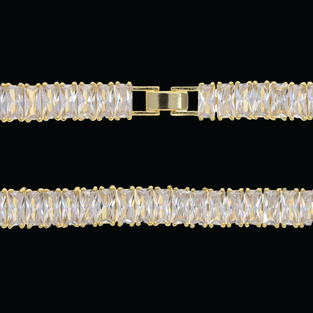 5MM Bling Square Baguette Diamond Iced Out Diamond Bracelet