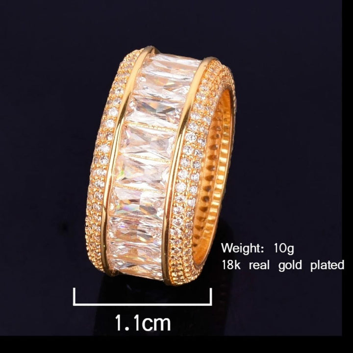 Baguette Cut Iced Out Diamond Ring