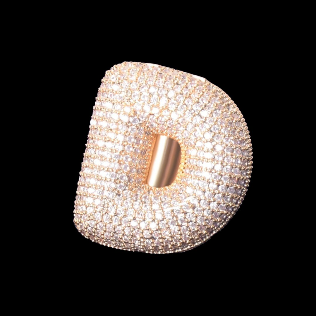 A-Z Initial Custom Letter Iced Out Diamond Ring