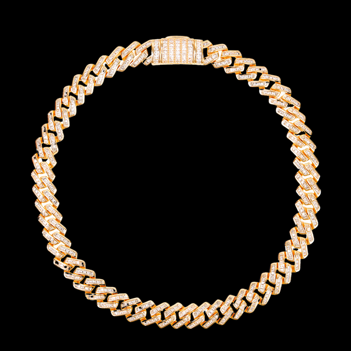 11MM Fully Baguette Link Iced Out Diamond Necklace Chain