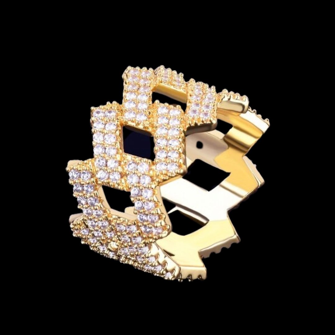 Crown Edition Miami Cuban Link Style Iced Out Ring