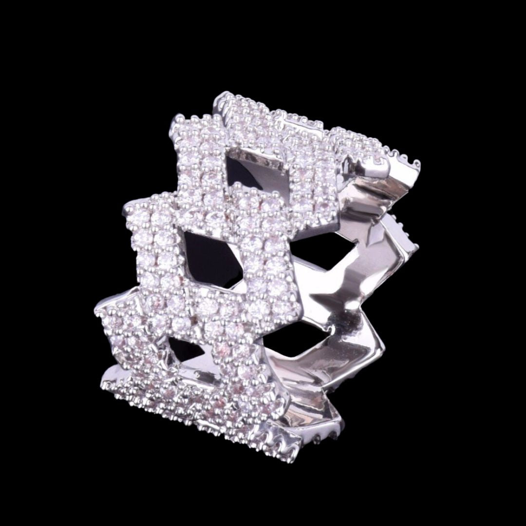 Crown Edition Miami Cuban Link Style Iced Out Ring