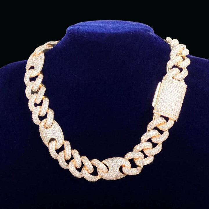 12mm Gold Plated Miami Cuban Link Chain - Icey Pyramid