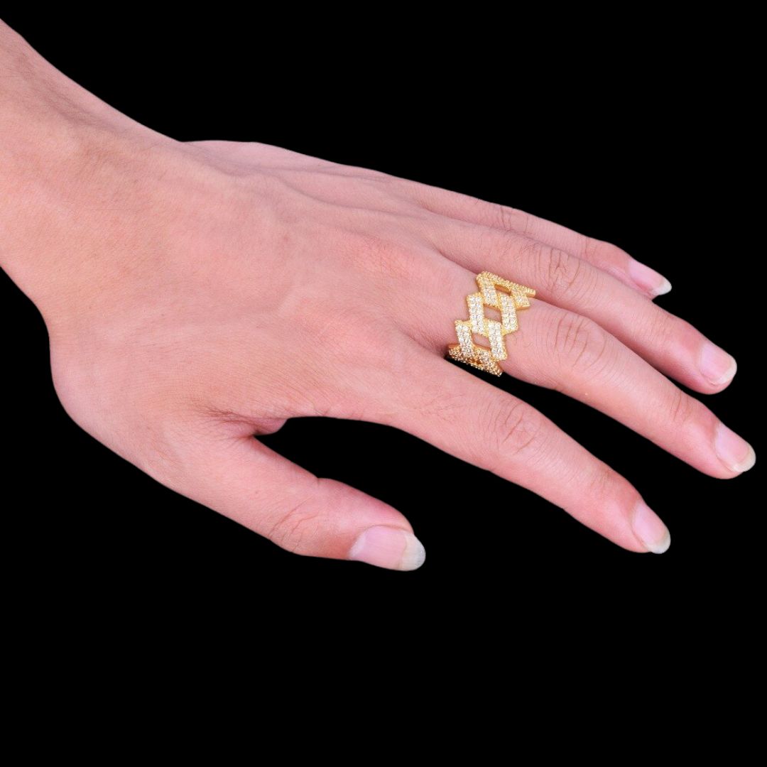 Crown Edition Miami Cuban Link Style Iced Out Ring