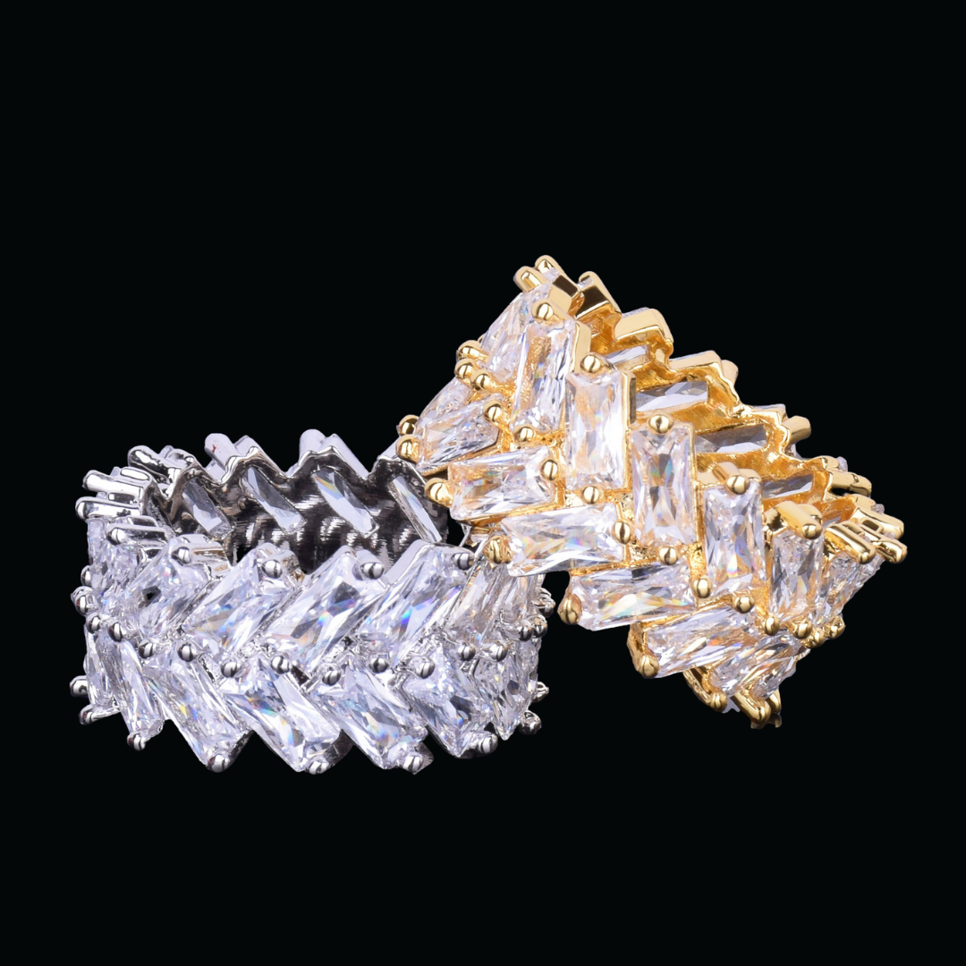 Baguette Edition Full Diamond Cluster Luxury Ring