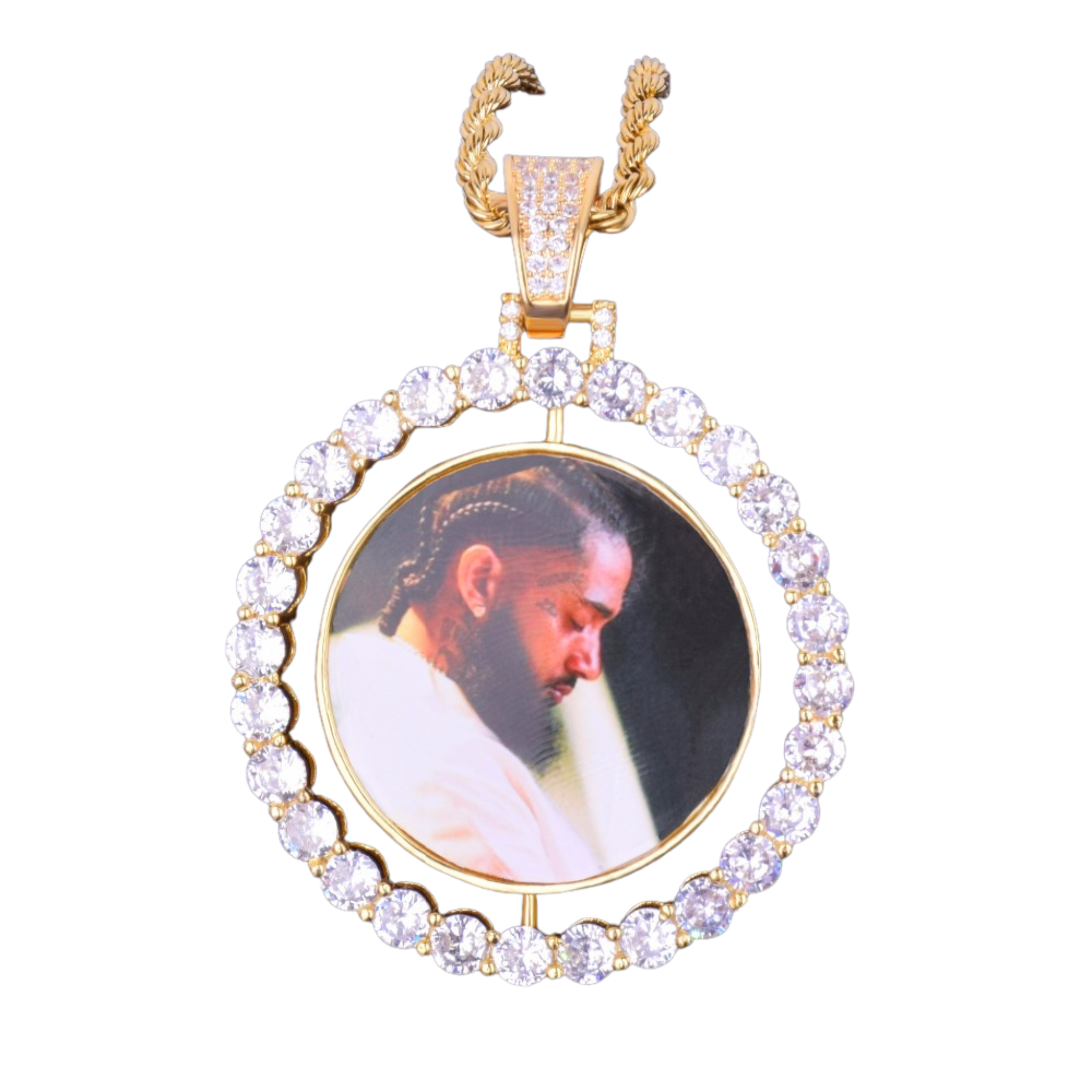 Rotating Double-Sided Medallions Spinning Style Custom Chain With Photo Pendant Necklace