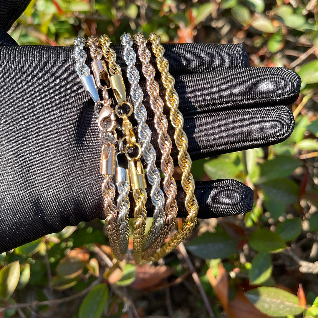 5MM Stainless Steel Rope Chain Necklace – Icey Pyramid