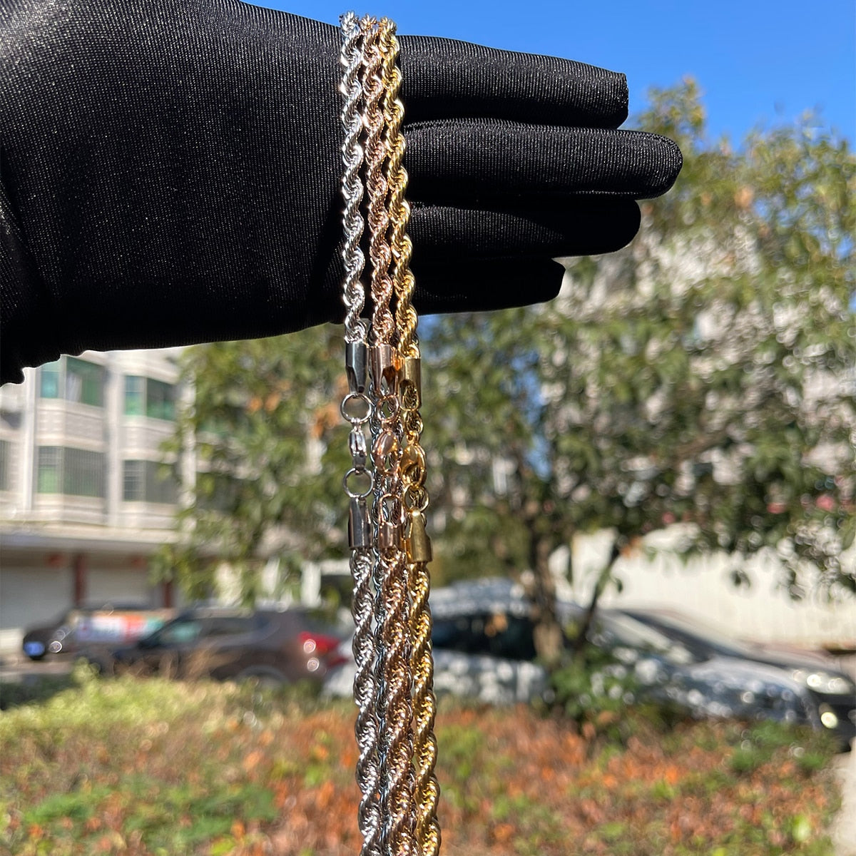 5MM Stainless Steel Rope Hip Hop Chain Necklace