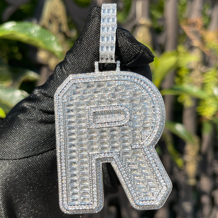 Diamond Edition Two Layers A~Z Iced Out Initial Custom Name Necklace Pendant