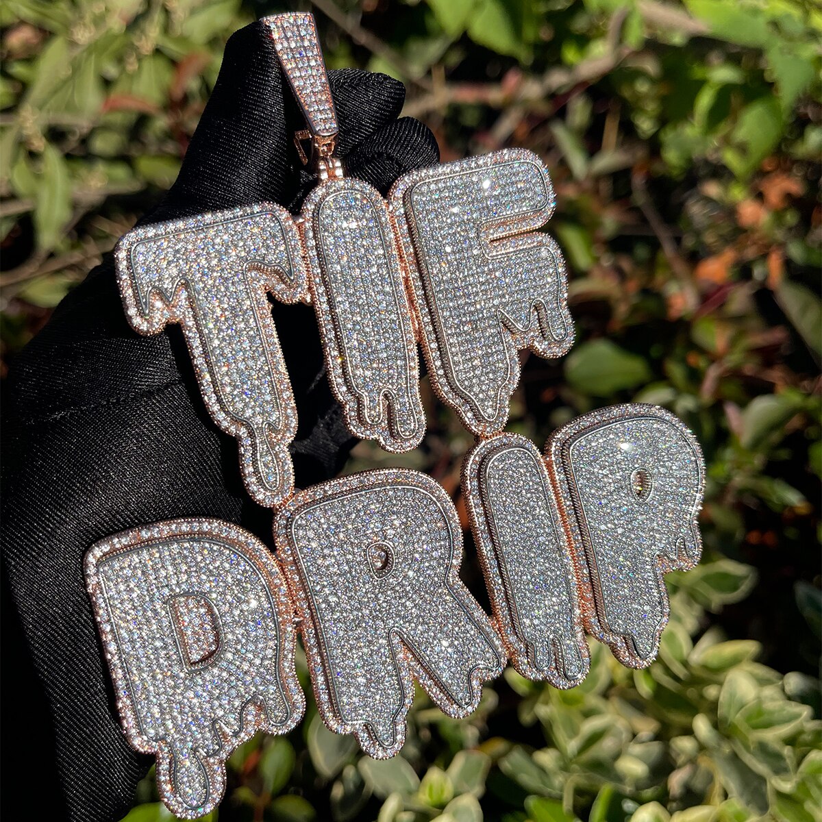 Drip and Shine Iced Out Personalized Custom Name Necklace Pendant