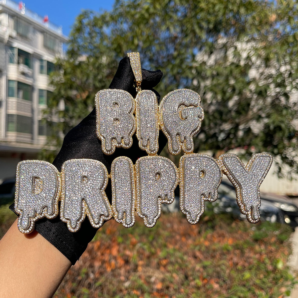 Drip and Shine Iced Out Personalized Name Custom Necklace Pendant