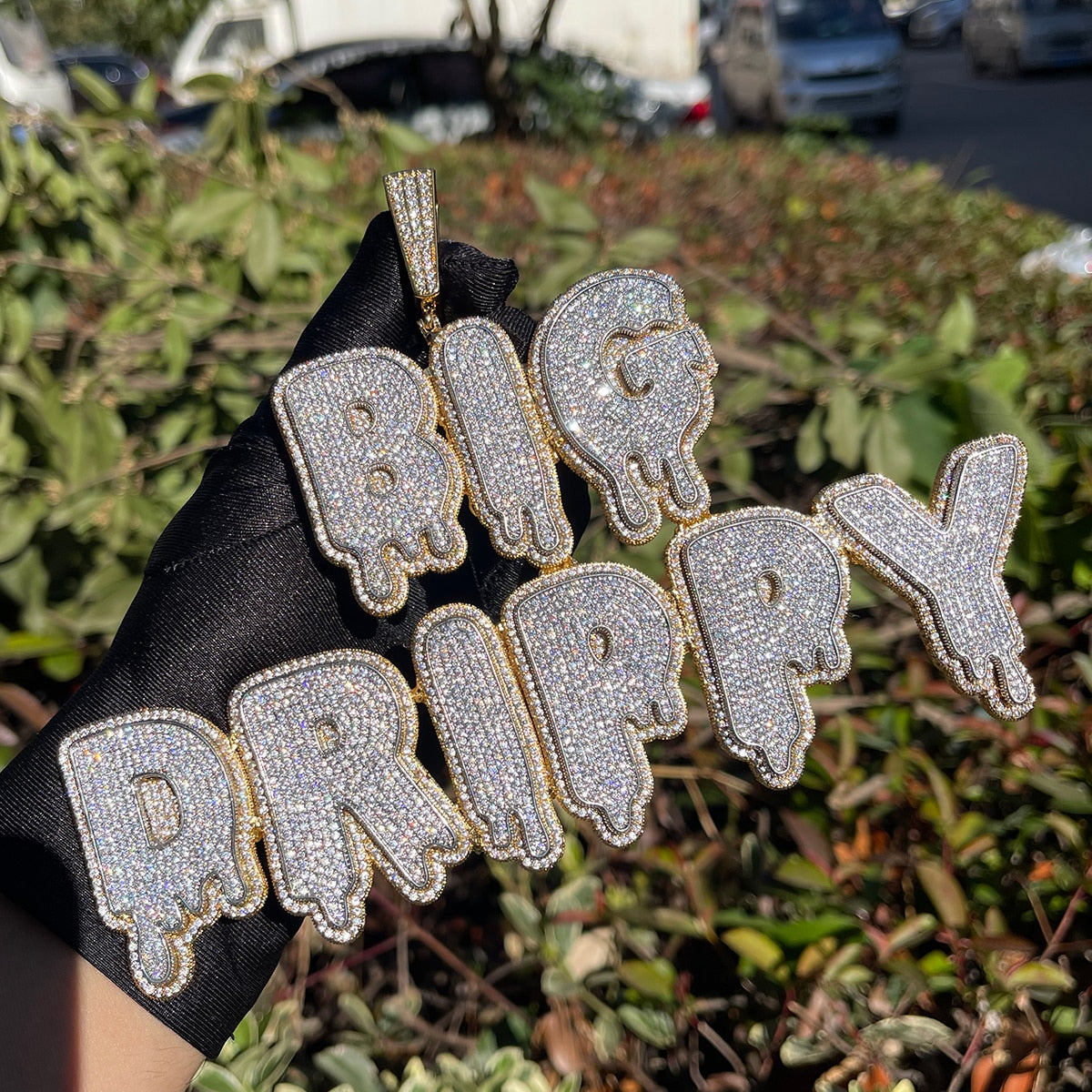 Drip and Shine Iced Out Personalized Name Custom Necklace Pendant