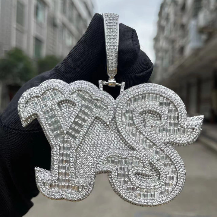 Luxury BIG Iced Out Personalized Custom Name Necklace Pendant