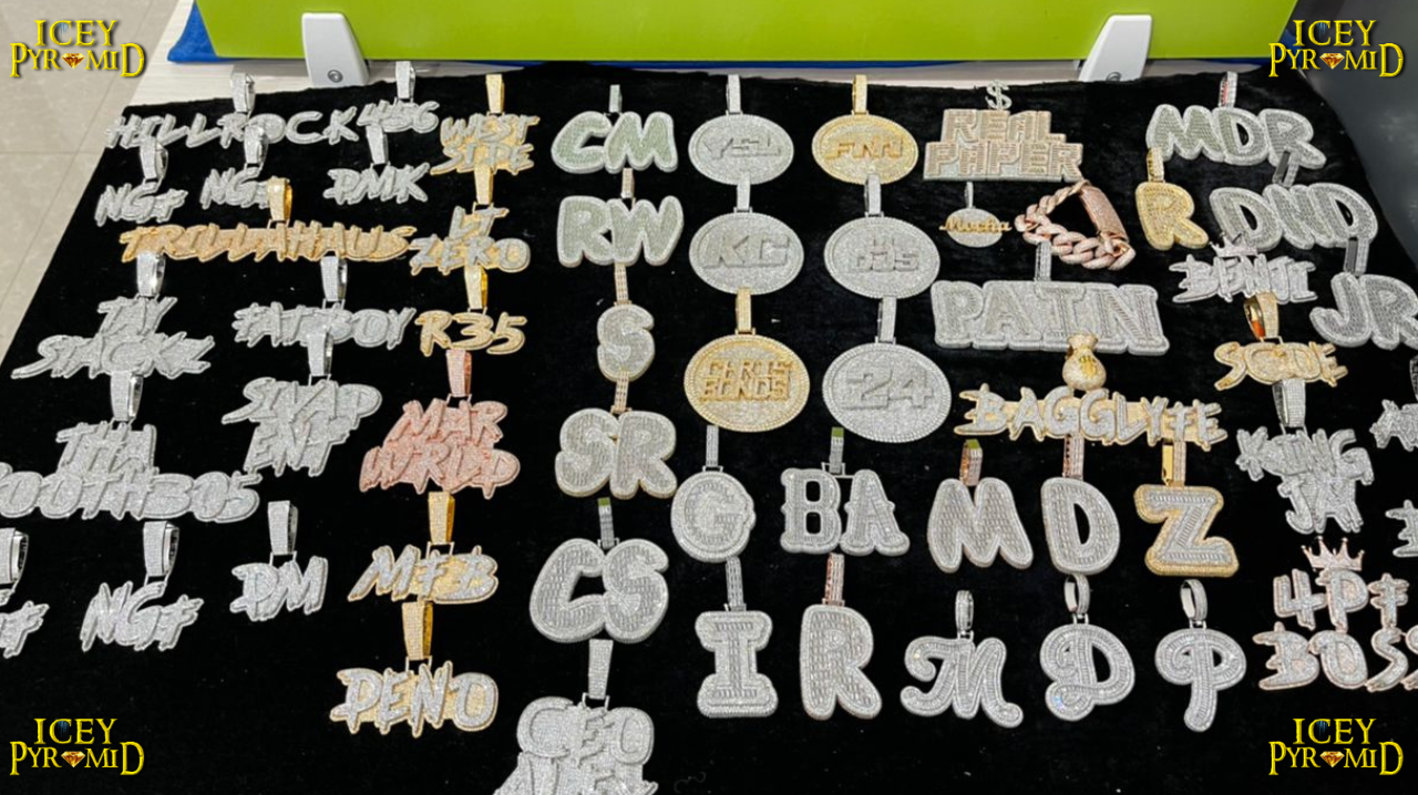 Impression Style Full Baguette Customized Diamond Bail Iced Out Name Pendant