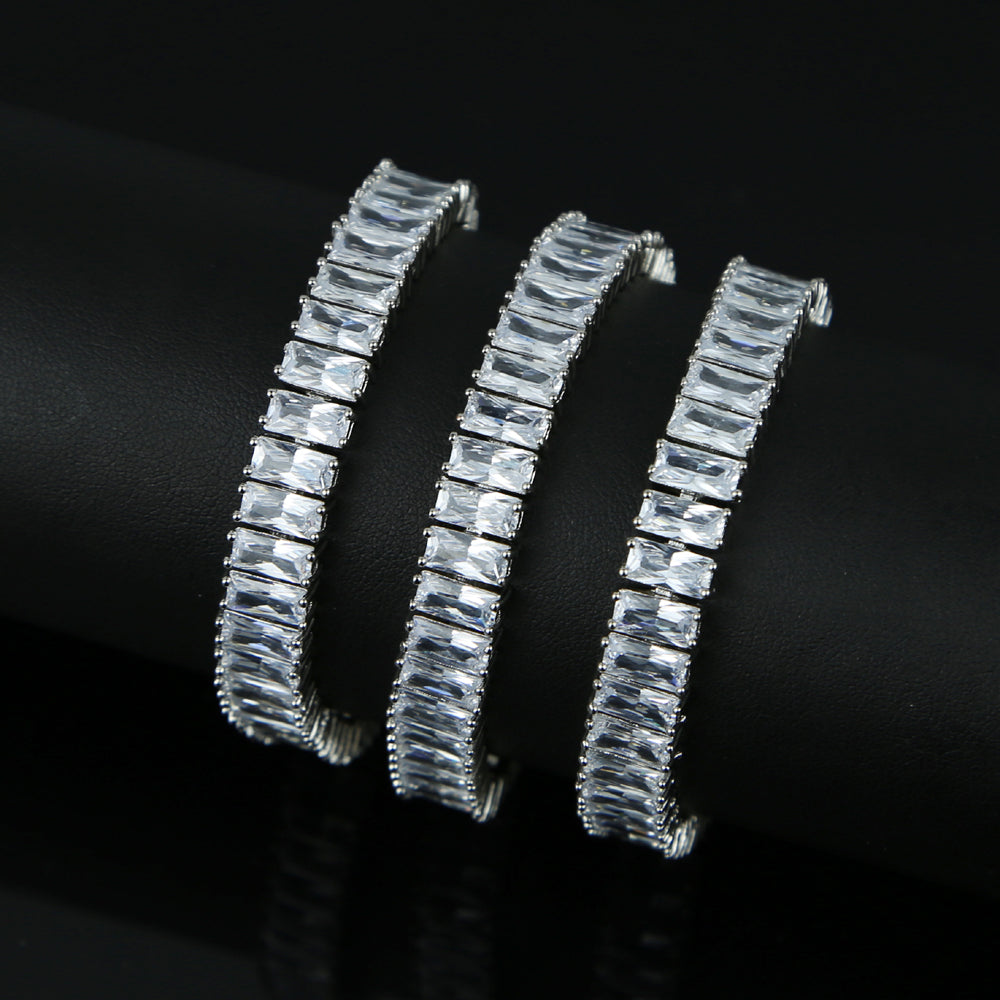 5MM Bling Square Baguette Diamond Iced Out Diamond Bracelet