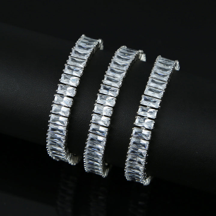 5MM Bling Square Baguette Diamond Iced Out Diamond Bracelet