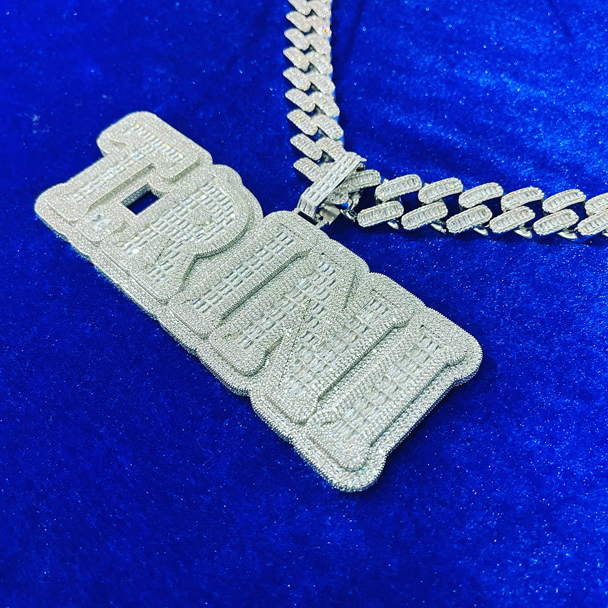 Drip Hard Style Iced Out Customized 24K Real Gold Style Name Pendant