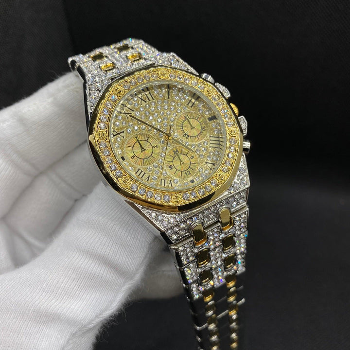 18K Gold Plated Luxury Design Iced Out Watch - Icey Pyramid