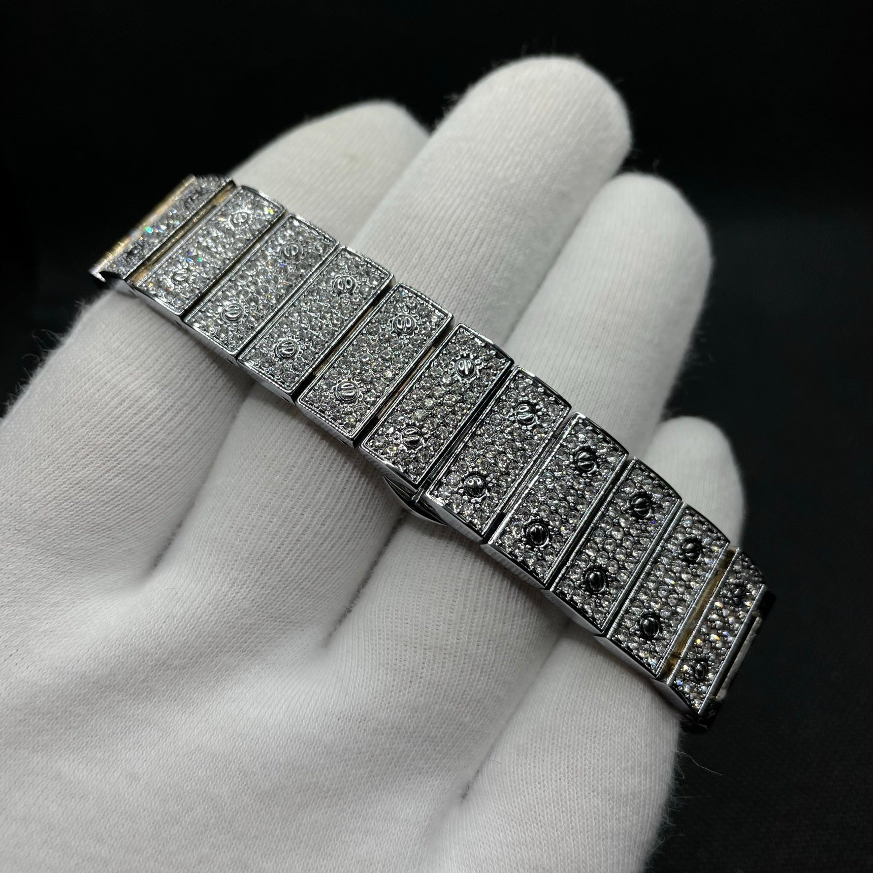 Luxury Iced Out Square Body White Gold Edition Watch