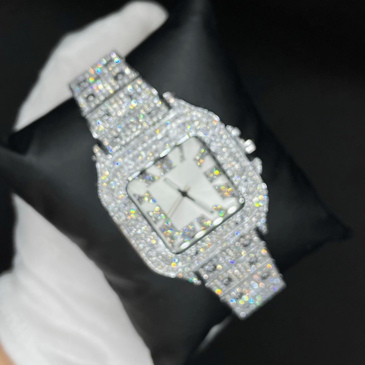 Luxury Iced Out Square Body White Gold Edition Watch