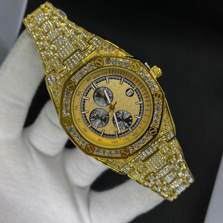 18K Iced Out Chronograph Luxury Watch - Icey Pyramid
