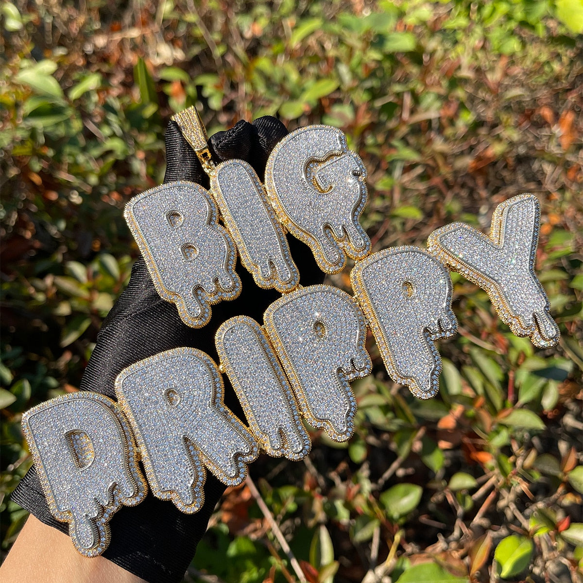Drip and Shine Iced Out Personalized Name Custom Necklace Pendant