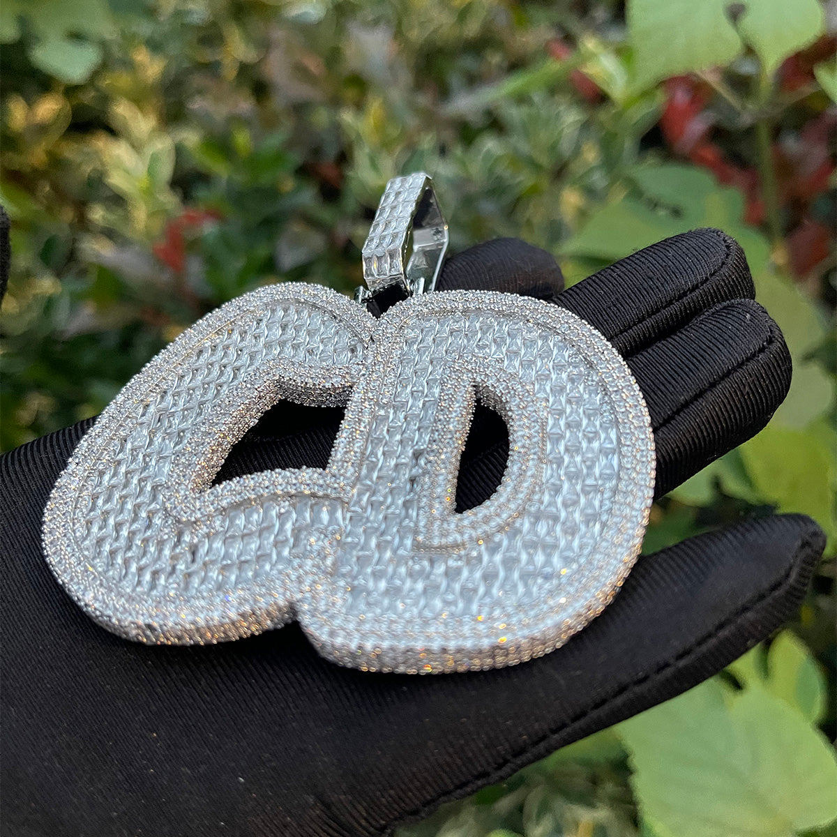 Luxury Personalized Big Baguette Name Letter Iced Out Diamond Custom