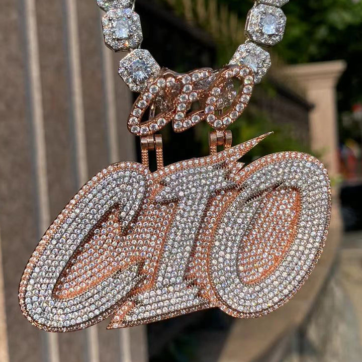 CEO Bail with Your Name Iced Out Personalized Custom Name Necklace Pendant