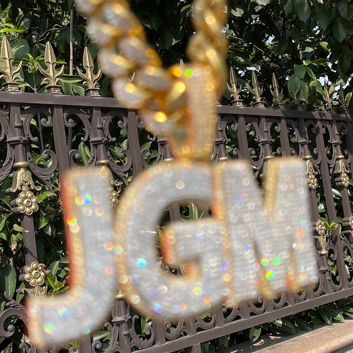 Two Layers Solid Back Clear Font Iced Out Custom