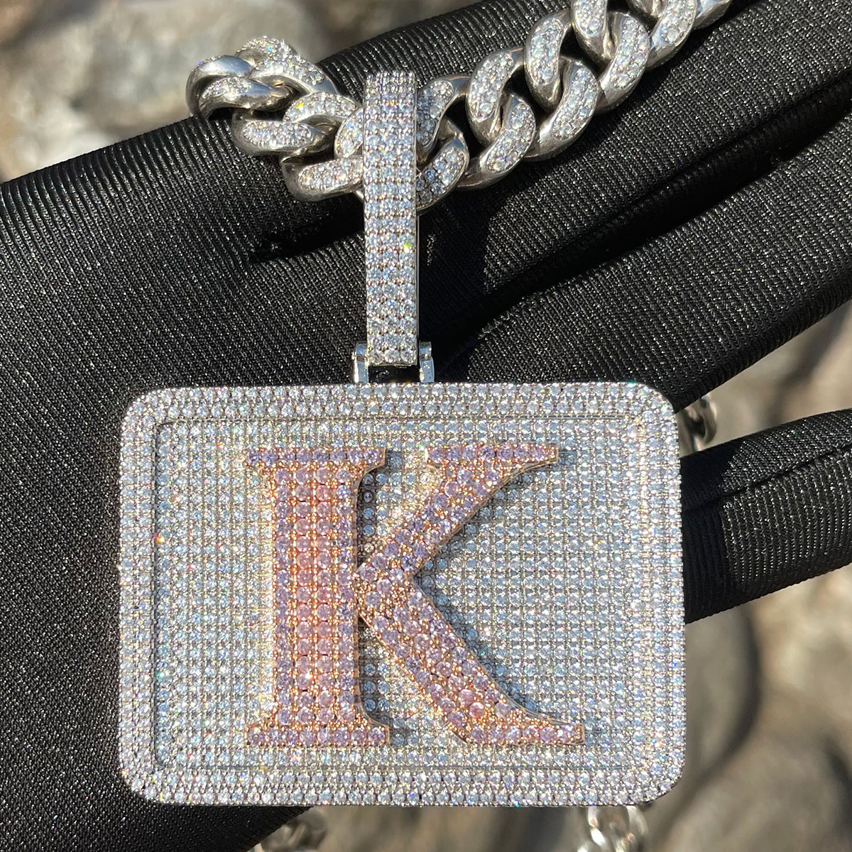 Custom on Your Diamond Rectangle Edition Iced Out Big Bail Pendant