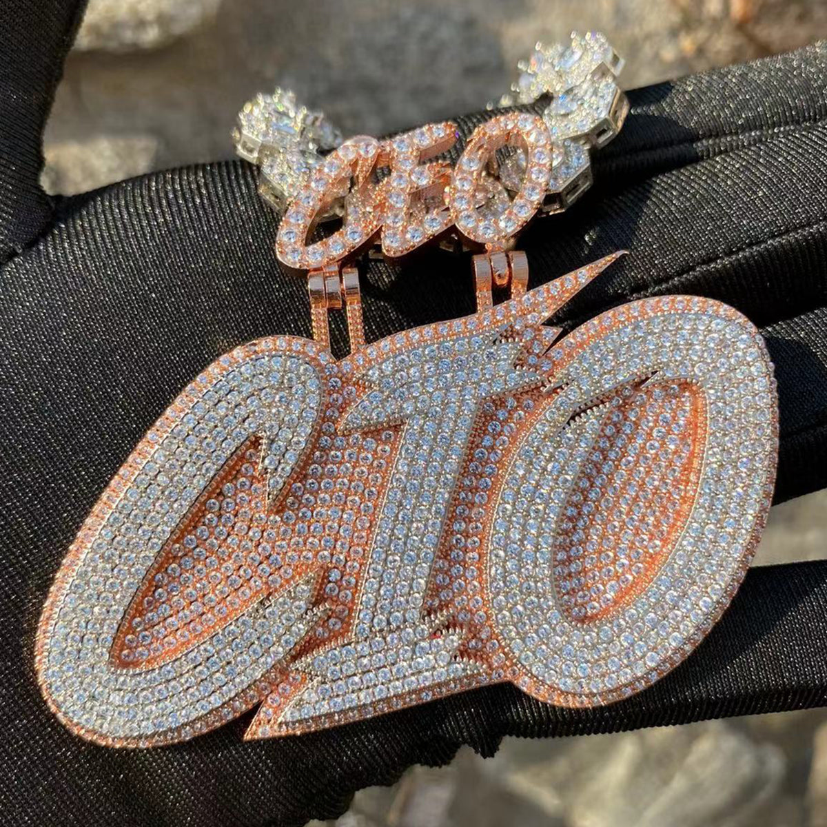 CEO of Your Letter Be Your Own Boss PersonalizedTwo Tone Iced Out Luxury Pendant