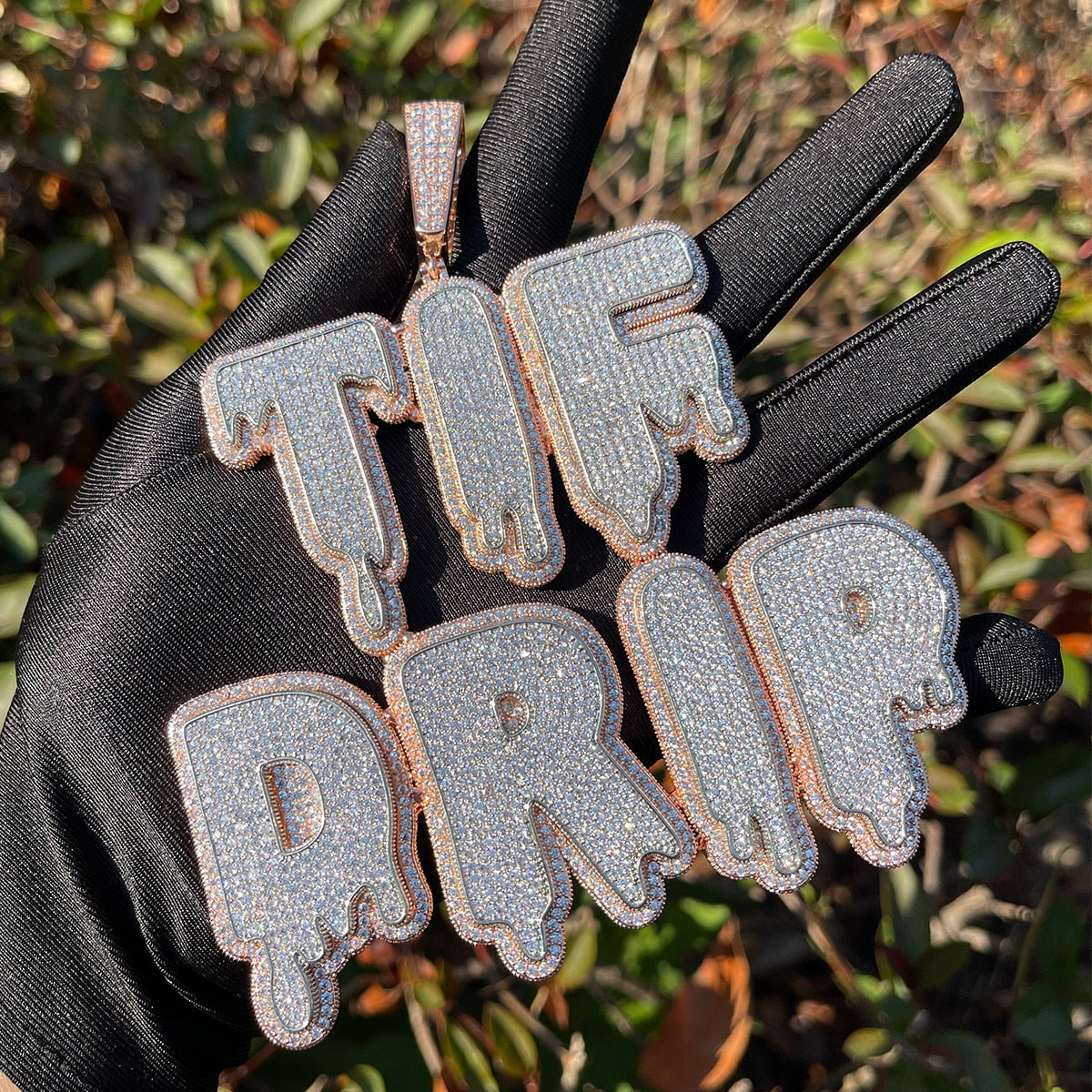 Drip and Shine Iced Out Personalized Name Custom Necklace Pendant