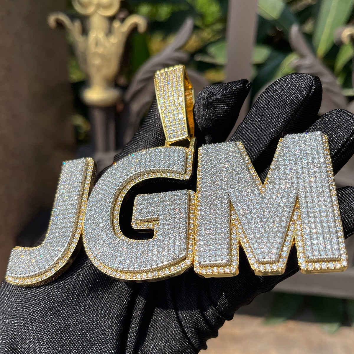 Two Layers Solid Back Clear Font Iced Out Custom