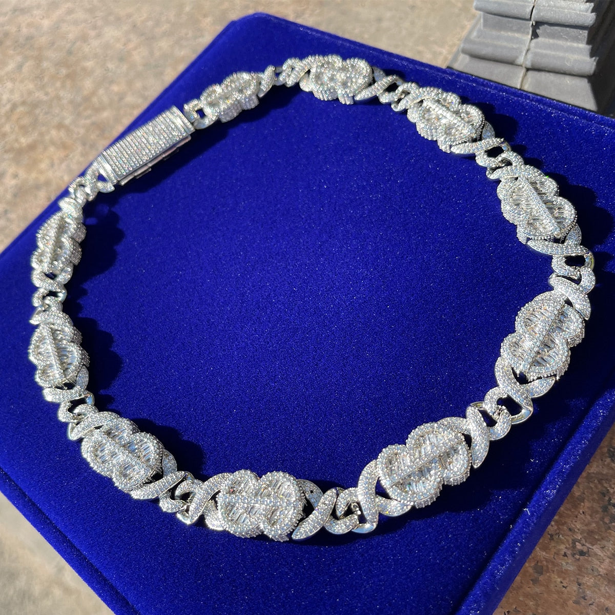 10MM Special Design Dollar Shine Luxury Iced Out Chain Necklace