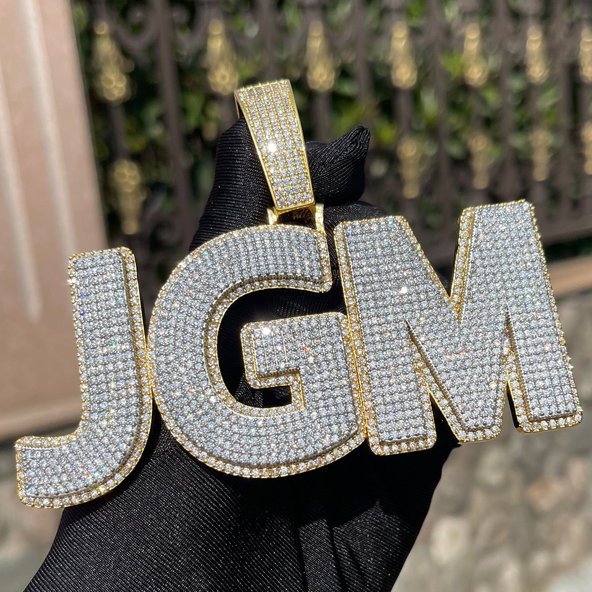 Two Layers Solid Back Clear Font Iced Out Custom
