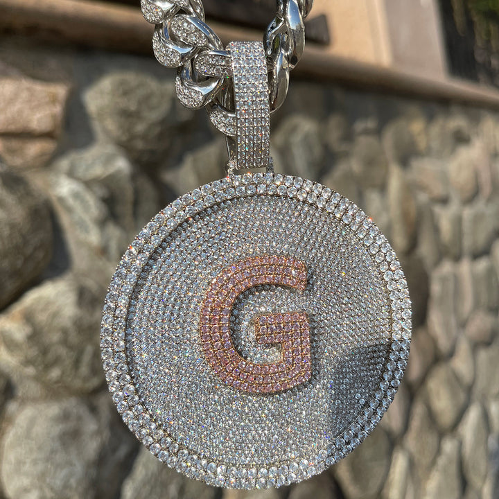 Disc Edition Iced Out Personalized Custom Name Necklace Pendant