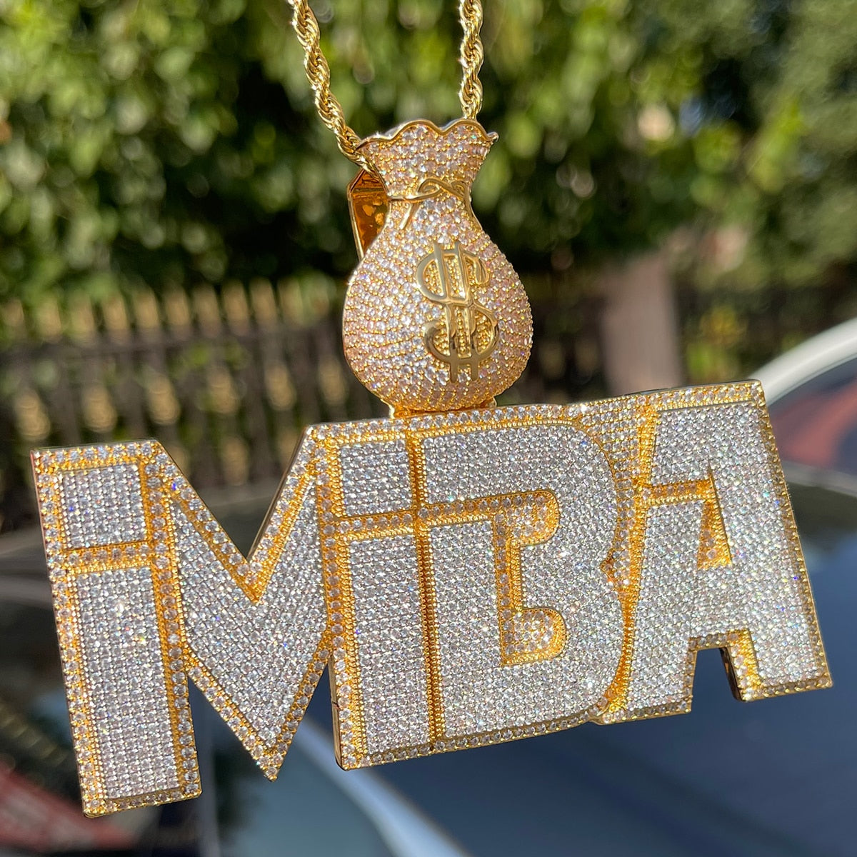 Luxury Money Bag Bail Two Layers Personalized Iced Out Custom
