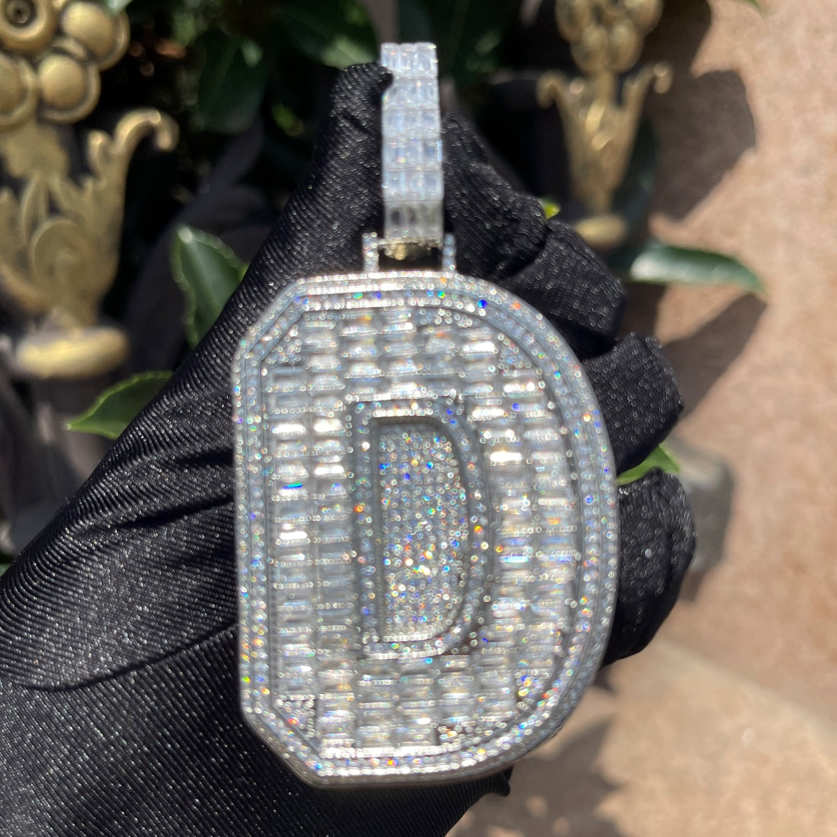 Diamond Edition Two Layers A~Z Iced Out Initial Custom Name Necklace Pendant